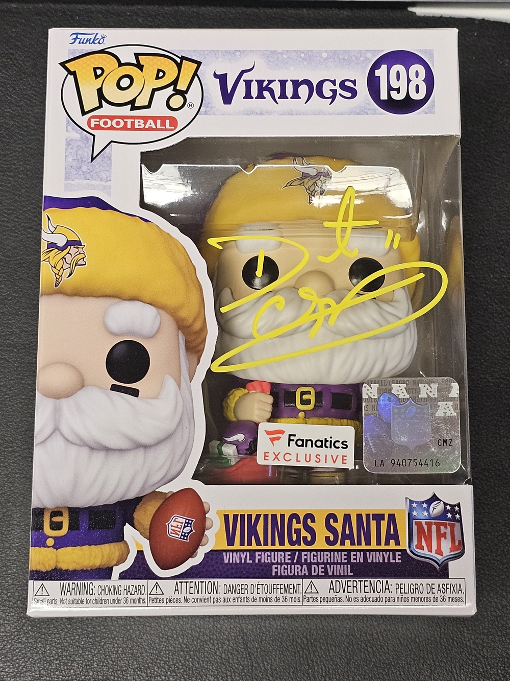 Autographed Vikings Santa Funko